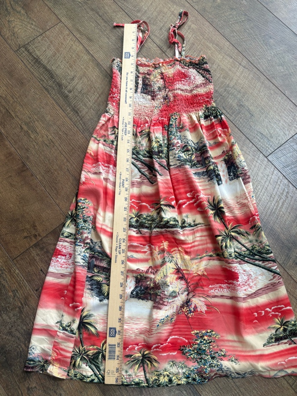 Vintage Hawaiian Dress Made in Hawaii Smocked Sundress Tropical Print Size M - Picture 7 of 10